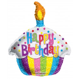  14" PR Birthday Bright Cupcake Shape