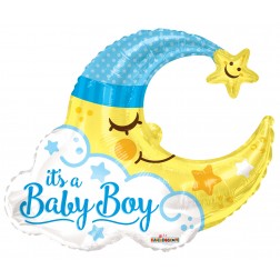  36" SP: PR Baby Boy Moon Shape