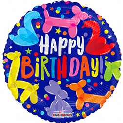  18" SP: PR Birthday Animal Balloons GB