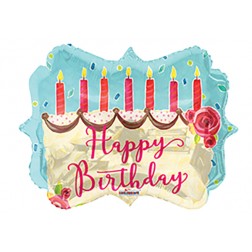  18" SP: PR Birthday Cake On Marquee Shape