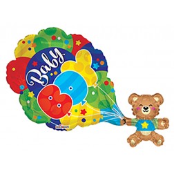  36" SP: PR Baby Boy Bear Balloon Shape