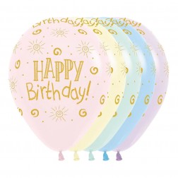 11" Happy Birthday Sunshine Pastel Matte Assortment (50pcs)
