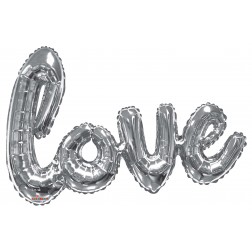36" Airfilled Script Silver Love Single Pack