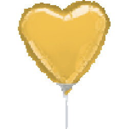 Flat: 04" Gold Heart