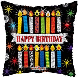 18" SP: PR Holographic Bday Patterned Candles