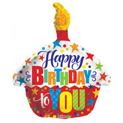  18" SP: PR Happy Bday To You Cupcake