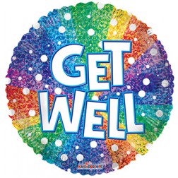  9" Get Well Rainbow Holographic
