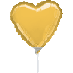 Flat: 09" Gold Heart