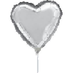 Flat: 04" Silver Heart 