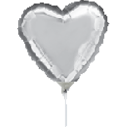Flat: 09" Silver Heart 