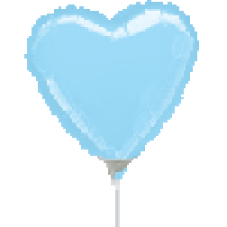 Flat: 04" Pastel Blue Heart