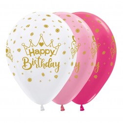 11" Happy Birthday Crowns Satin Assortment (50pcs)