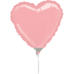 Flat: 09" Pastel Pink Heart 