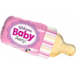 39" Welcome Baby Bottle Pink