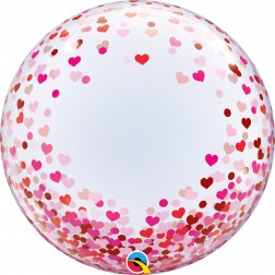 Deco Bubble 24" Red & Pink Confetti