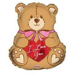 18" PR ILY Bear with Bow - Single Pack