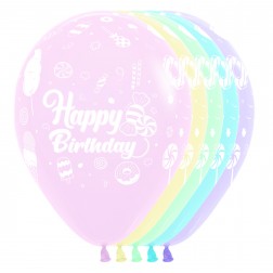11" Happy Birthday Sweet Pastel Matte Assortment (50pcs)