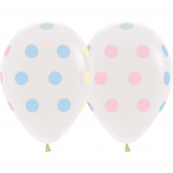 11" Polka Dots Pastel Crystal Clear (50pcs)