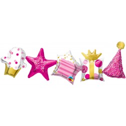 41" Shape Birthday Garland Pink