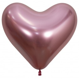14" Reflex Pink Heart (50pcs)