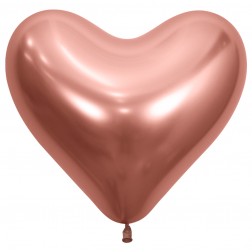 14" Reflex Rose Gold Heart (50pcs)