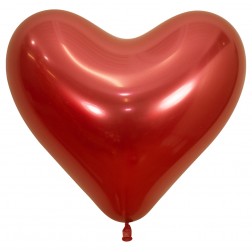 14" Reflex Crystal Red Heart (50pcs)