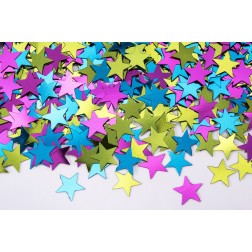 Confetti Stars Summer Mix Turquoise, Lime & Hot Pink 0.5oz