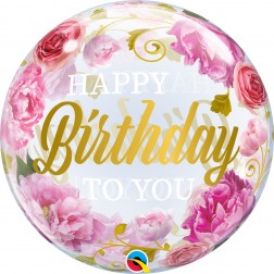 Bubble 22" Bday To You Pink Peonies