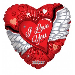 18" SP: I Love You Heart With Wings
