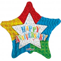 09"  Anniversary Patterned Star
