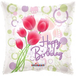 18" SP: Happy Birthday Tulips Clear View