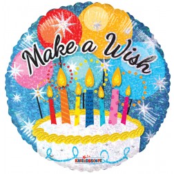 18" SP: MAKE A WISH! CAKE HOLOGRAPHIC