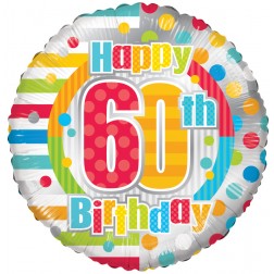 18" SP: HAPPY 60TH BIRTHDAY DOTS & LINES