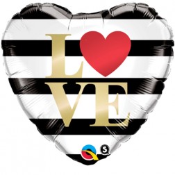 18" L(Heart)VE Horizontal Stripes