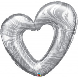 42" Open Marble Heart Silver (Pkgd.)