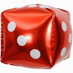 22" 3D Casino Dice Red Balloon