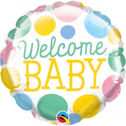 4" WELCOME BABY DOTS
