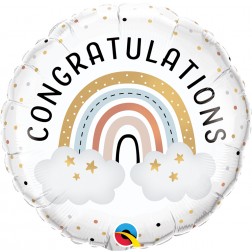 18" Congratulations Boho Rainbow (pkgd)