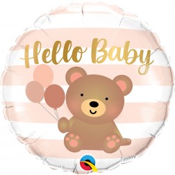 18" Hello Baby Bear & Balloons (pkgd)