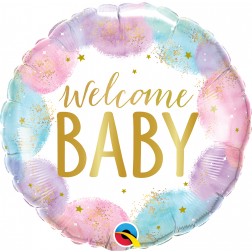 18" Welcome Baby Watercolor (pkgd)