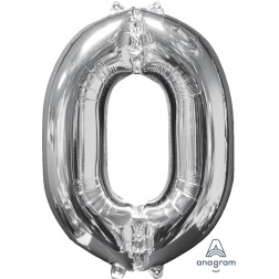 Anagram Mid-Size Shape Number "0" Silver 26 Inch