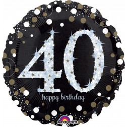 Standard Holographic Sparkling Birthday 40