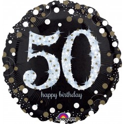 Standard Holographic Sparkling Birthday 50