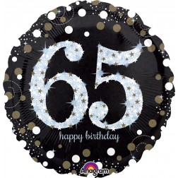 Standard Holographic Sparkling Birthday 65