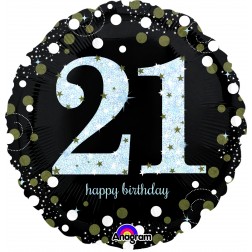 Standard Holographic Sparkling Birthday 21