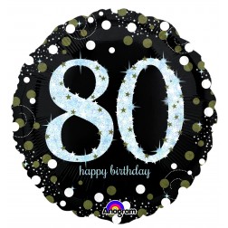 Standard Holographic Sparkling Birthday 80