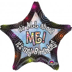 Jumbo Holographic It's All About Me Birthday