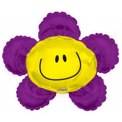  14" Smiley Purple Flower