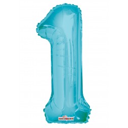 AirFilled: 14" NUMBER 1 LIGHT BLUE