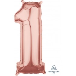 Anagram Mid-Size Shape Number "1" Rose Gold 26 inch